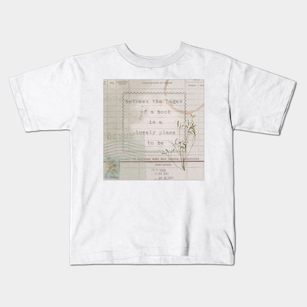 Between the pages of a book Kids T-Shirt by AmandaGJ9t3